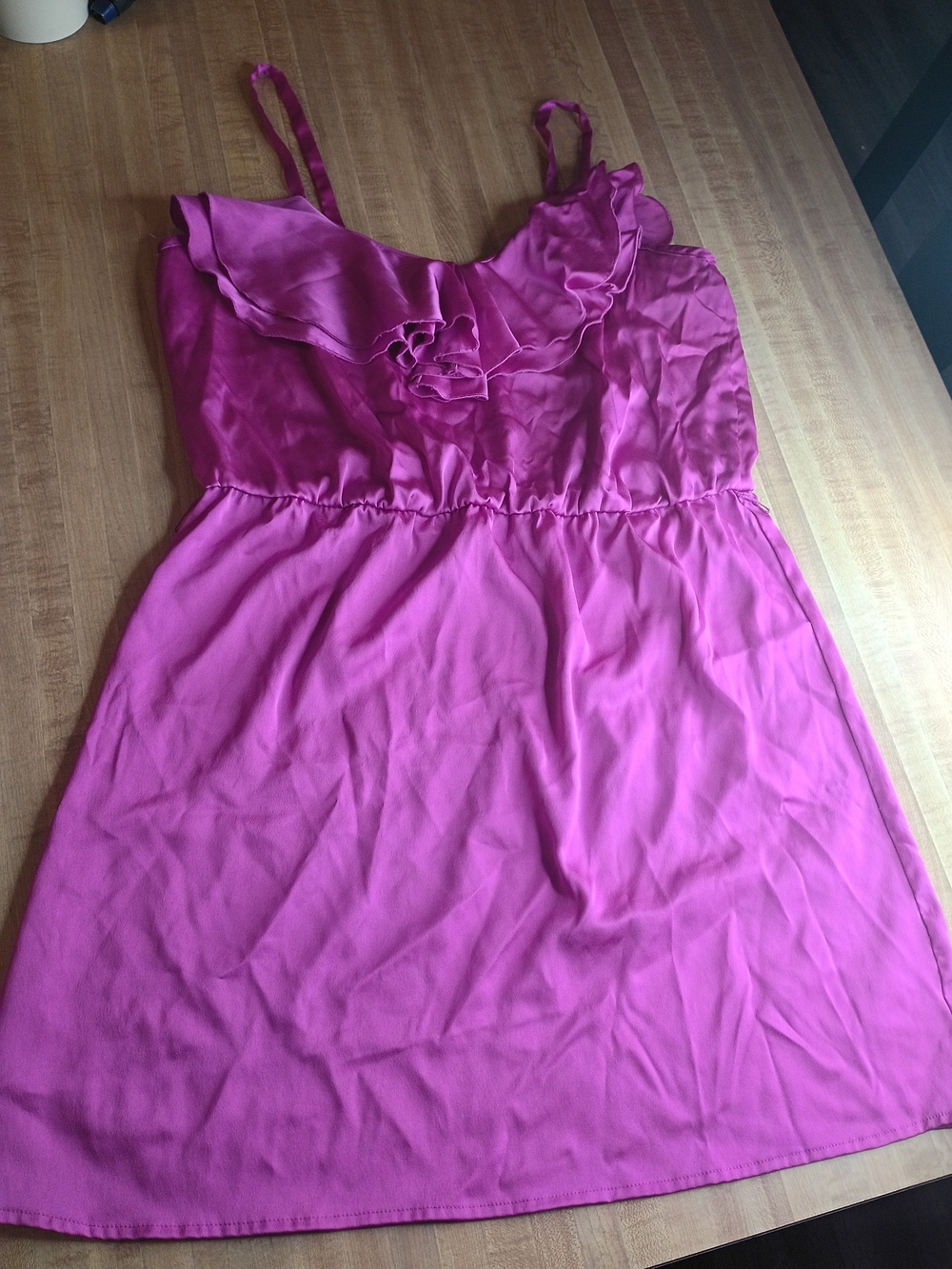 Fred David Magenta Ruffle Mini Dress
